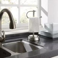 Kirklands Home Hook Countertop Towel Holder Silver Outlet