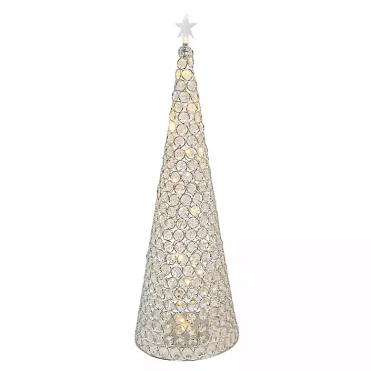 Christmas Decorations>Kirklands Home Silver Jeweled Pre-Lit Christmas Tree