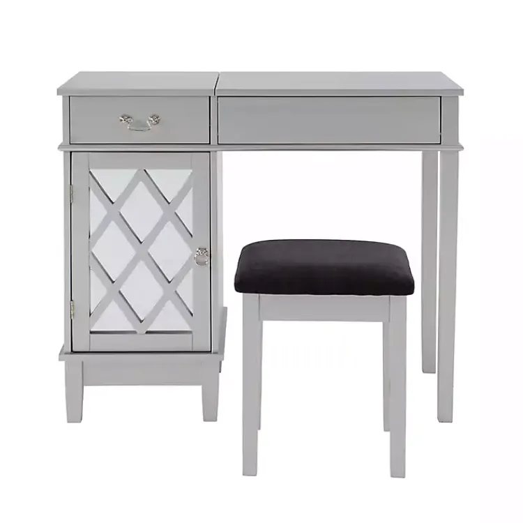 Kirklands Home Silver Lattice Ella 2-pc. Vanity Set Gray Discount