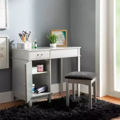 Kirklands Home Silver Lattice Ella 2-pc. Vanity Set Gray Discount