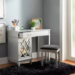 Kirklands Home Silver Lattice Ella 2-pc. Vanity Set Gray Discount