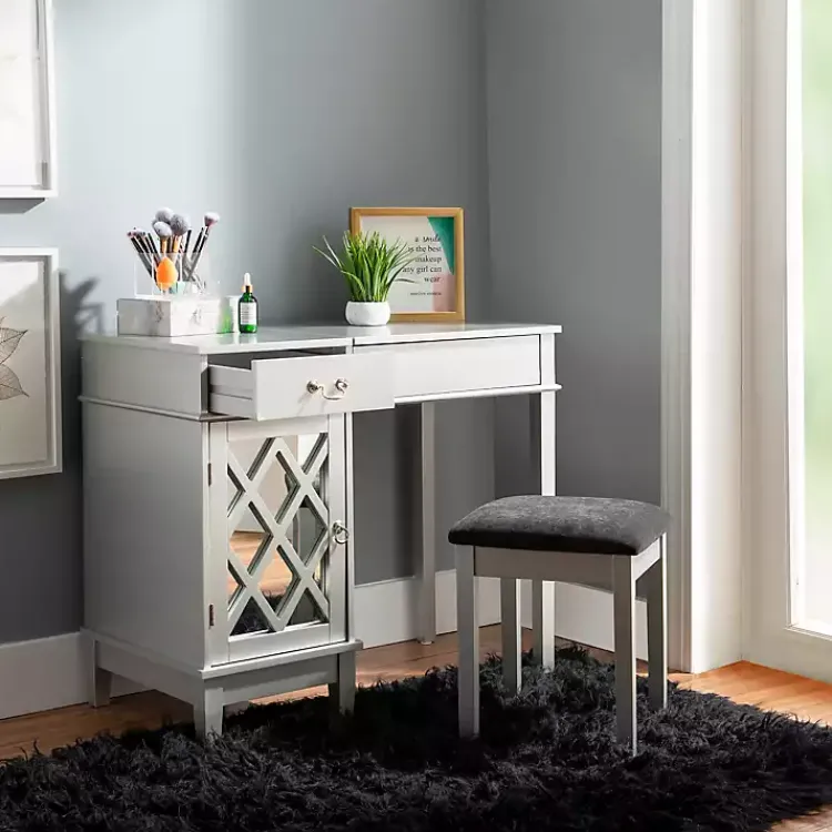 Kirklands Home Silver Lattice Ella 2-pc. Vanity Set Gray Discount