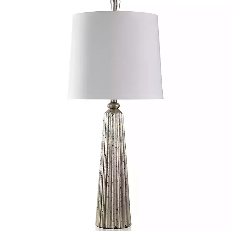 Kirklands Home Silver Leaf Slender Table Lamp White Clearance
