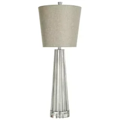 Kirklands Home Silver Leaf Tapered Buffet Lamp Tan Clearance