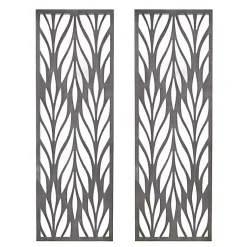 Kirklands Home Silver Madison Park Florian Wall Plaques, Set of 2 Gray