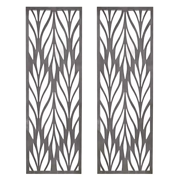 Kirklands Home Silver Madison Park Florian Wall Plaques, Set of 2 Gray