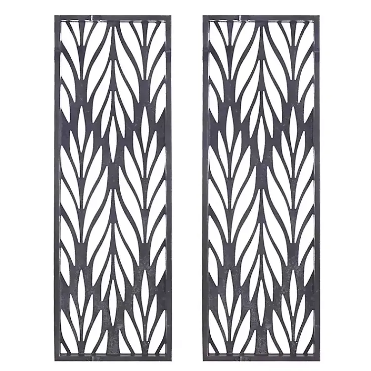 Kirklands Home Silver Madison Park Florian Wall Plaques, Set of 2 Gray