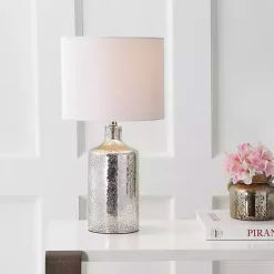 Kirklands Home Silver Mercury Glass Cylinder Table Lamp White Best