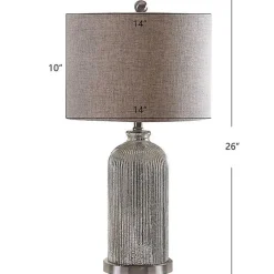 Kirklands Home Silver Mercury Glass Ribbed Table Lamps, Set of 2 Tan Best