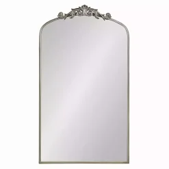 Kirklands Home Silver Metal Arch Ornate Crown Wall Mirror Discount