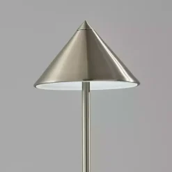 Kirklands Home Metal Cone Shade Cordless Table Lamp Silver New