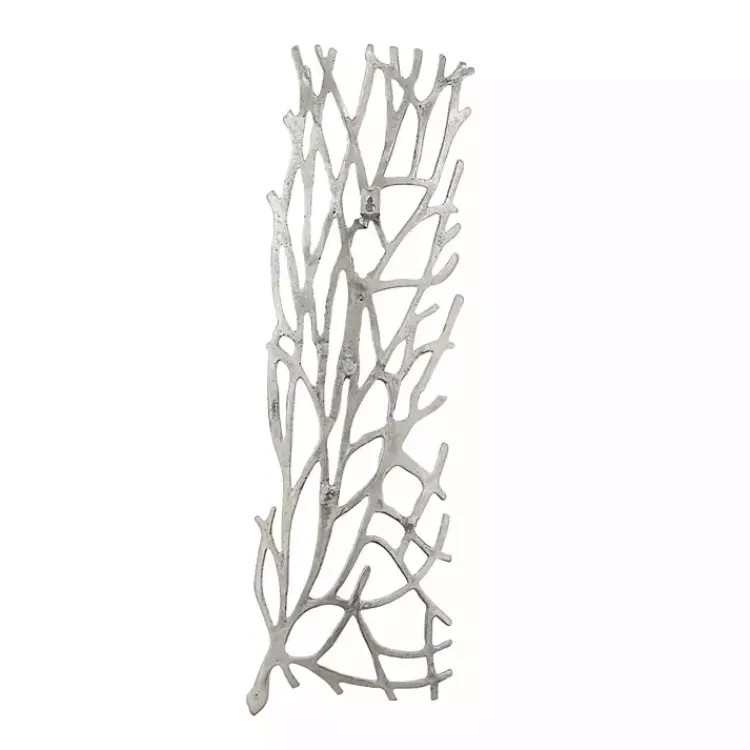 Kirklands Home Metal Coral Panel Wall Plaques, Set of 2 Silver Discount