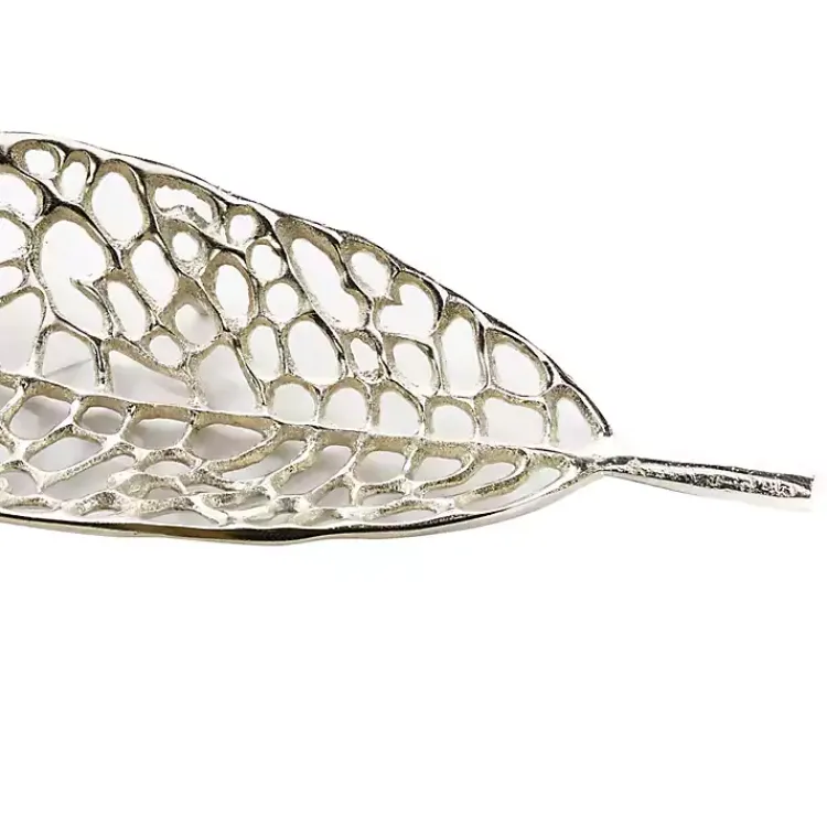 Decorative Trays>Kirklands Home Metal Leaf Trays, Set of 2 Silver