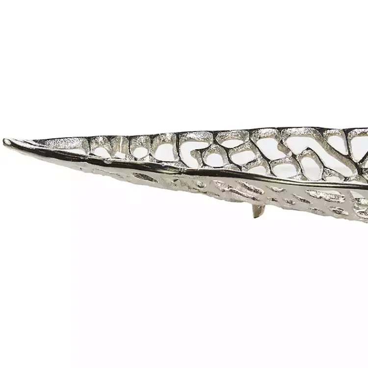 Decorative Trays>Kirklands Home Metal Leaf Trays, Set of 2 Silver
