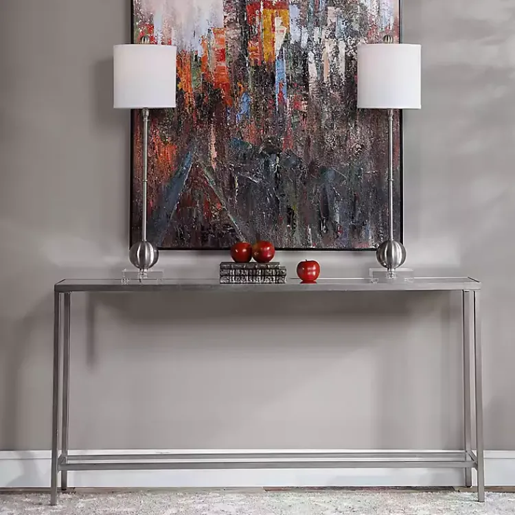 Kirklands Home Metal Mirrored Top Slim Console Table Silver Online