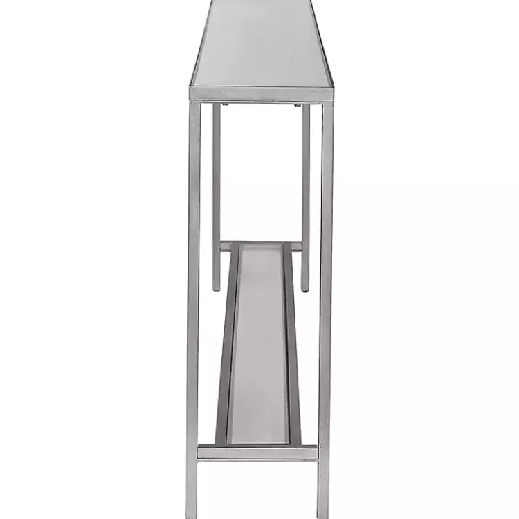 Kirklands Home Metal Mirrored Top Slim Console Table Silver Online