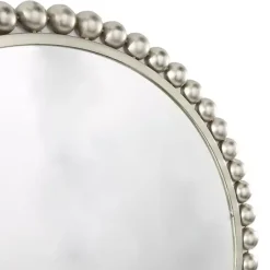 Kirklands Home Silver Metal Round Beaded Frame Wall Mirror Online