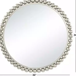 Kirklands Home Silver Metal Round Beaded Frame Wall Mirror Online
