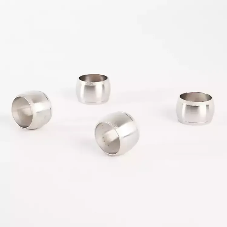 Kirklands Home Silver Metal Round Napkin Rings, Set of 4 Outlet