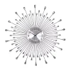 Kirklands Home Silver Metal Sunburst Droplet Frame Clock Hot