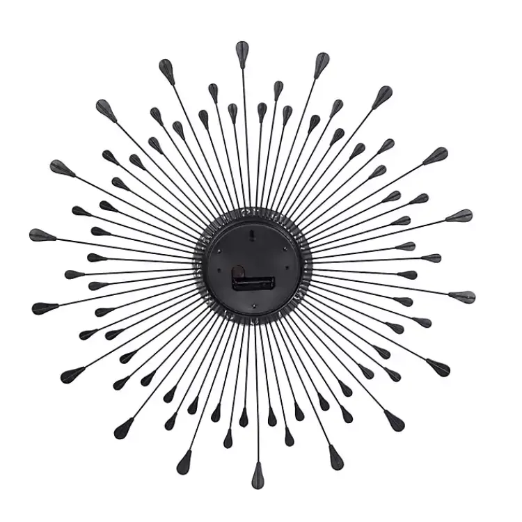 Kirklands Home Silver Metal Sunburst Droplet Frame Clock Hot