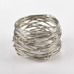 Kirklands Home Metal Twine Napkin Rings, Set of 4 Silver Clearance