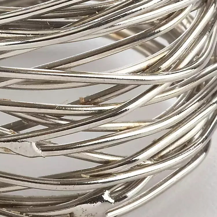 Kirklands Home Metal Twine Napkin Rings, Set of 4 Silver Clearance