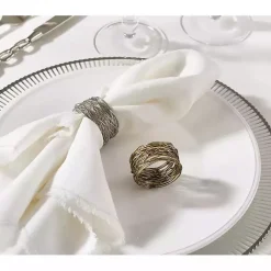 Kirklands Home Metal Twine Napkin Rings, Set of 4 Silver Clearance