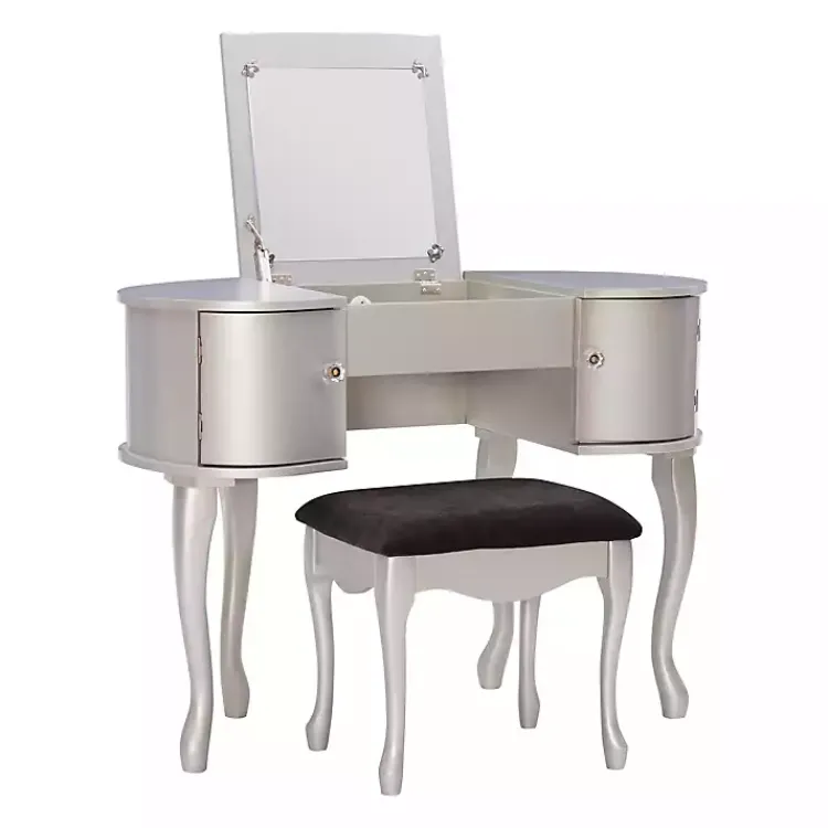 Kirklands Home Silver Paloma Flip-Top 2-pc. Vanity Set Gray