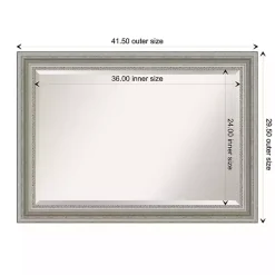 Kirklands Home Silver Patina Scallop Framed Mirror, 30x42 in. Sale