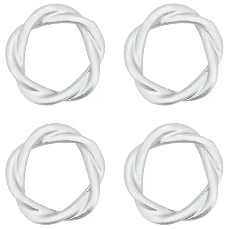 Kirklands Home Resin Twisted Napkin Rings, Set of 4 Silver Online
