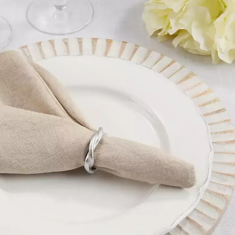 Kirklands Home Resin Twisted Napkin Rings, Set of 4 Silver Online