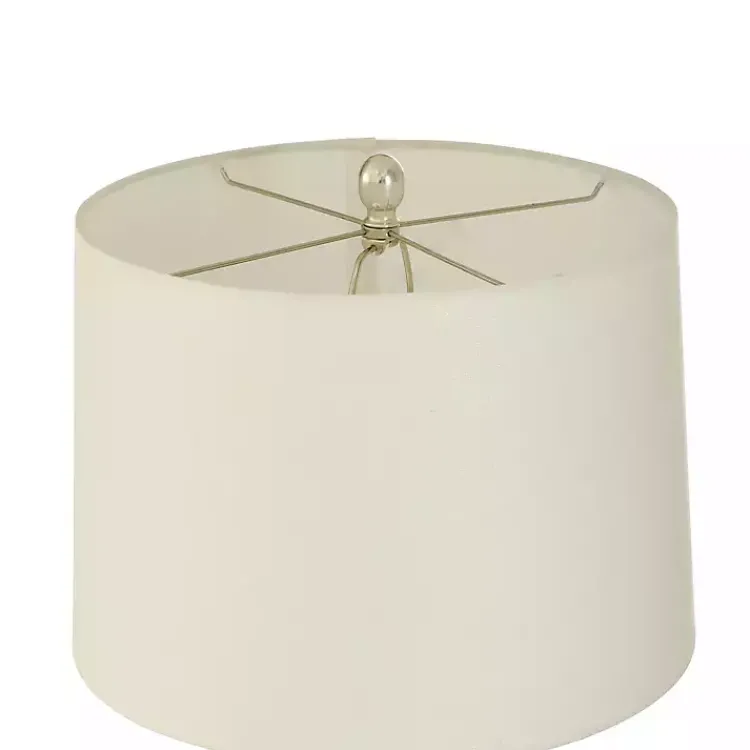 Kirklands Home Silver Ribbed Glass Table Lamp White New