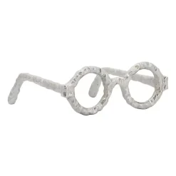 Statues & Figurines>Kirklands Home Round Eye Glasses Sculpture Silver