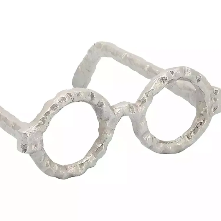 Statues & Figurines>Kirklands Home Round Eye Glasses Sculpture Silver