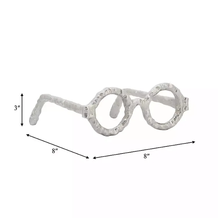 Statues & Figurines>Kirklands Home Round Eye Glasses Sculpture Silver