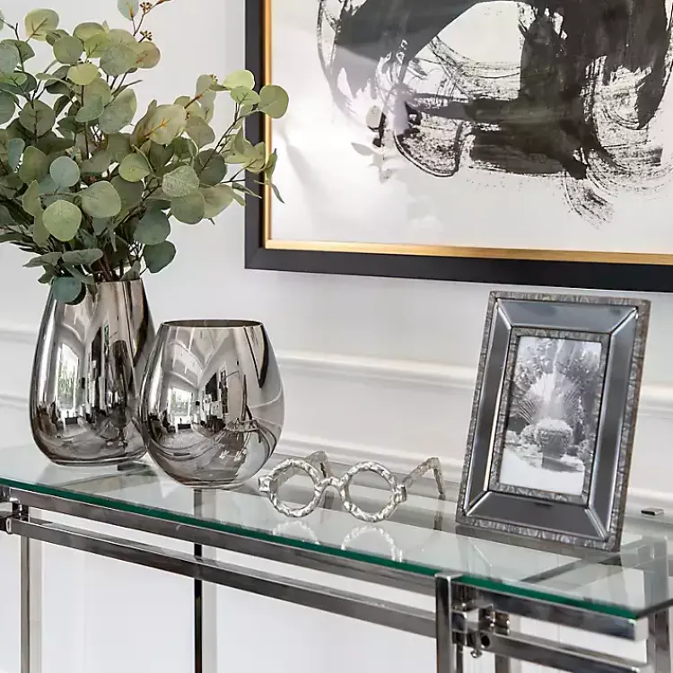 Statues & Figurines>Kirklands Home Round Eye Glasses Sculpture Silver