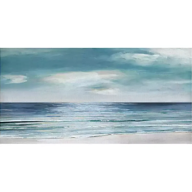 Kirklands Home Silver Shore Canvas Art Print Blue Clearance