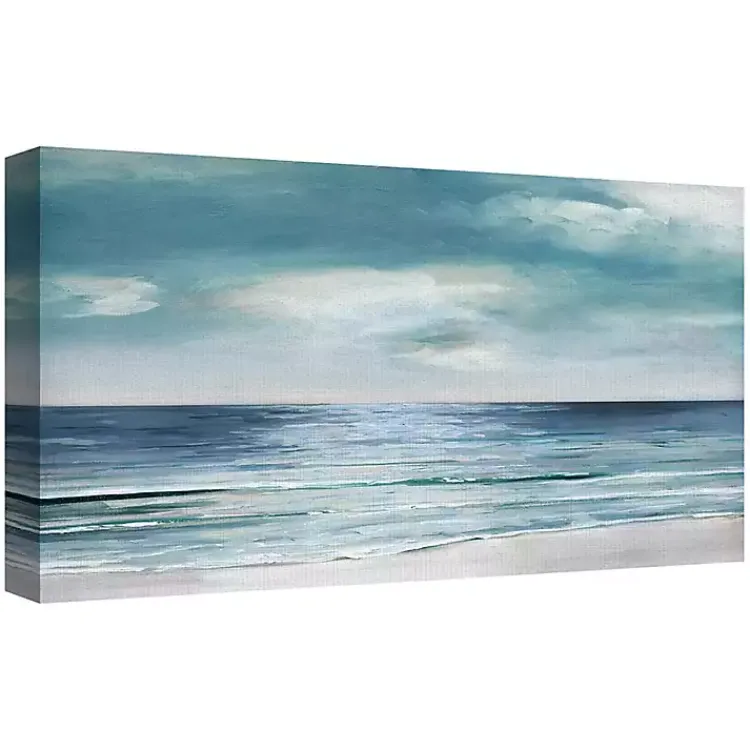 Kirklands Home Silver Shore Canvas Art Print Blue Clearance