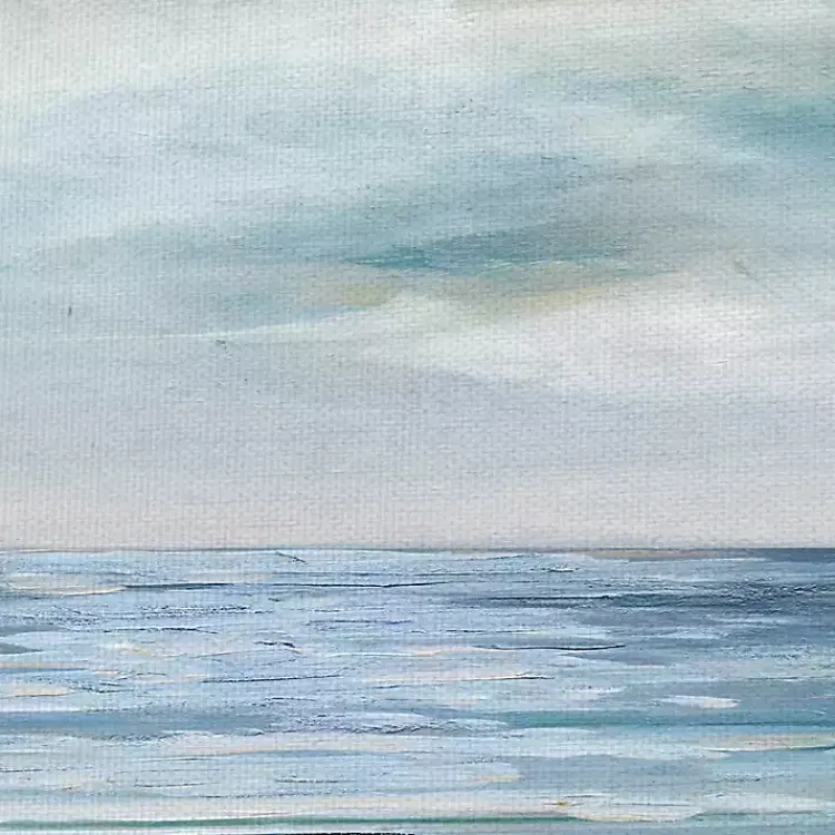Kirklands Home Silver Shore Canvas Art Print Blue Clearance