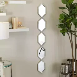 Kirklands Home Slim Stacked Hexagons Wall Mirror Silver New