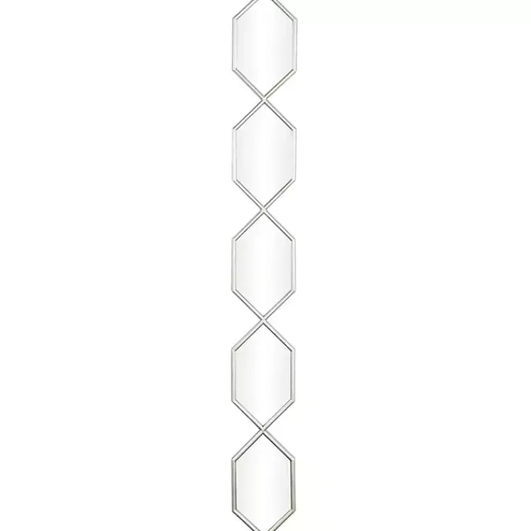 Kirklands Home Slim Stacked Hexagons Wall Mirror Silver New