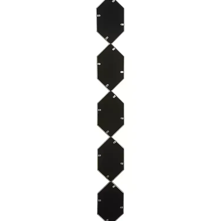 Kirklands Home Slim Stacked Hexagons Wall Mirror Silver New
