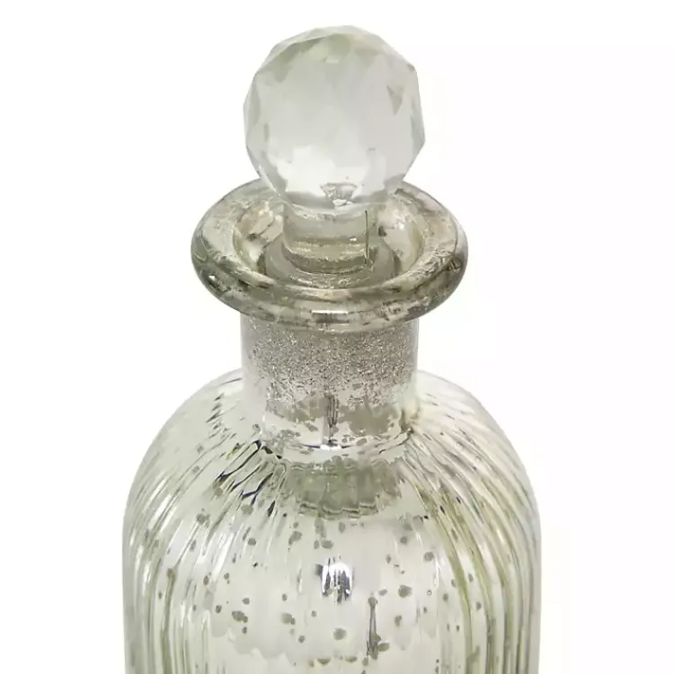 Vases>Kirklands Home Soda Lime Glass Bottle Vases, Set of 3 Silver