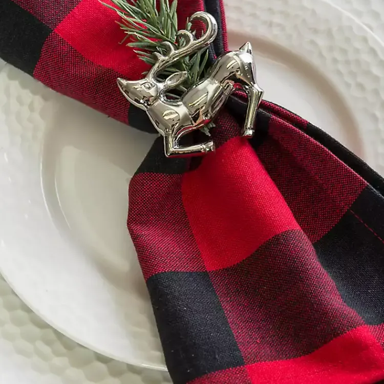 Christmas Dining & Entertaining>Kirklands Home Stag Napkin Rings, Set of 6 Silver
