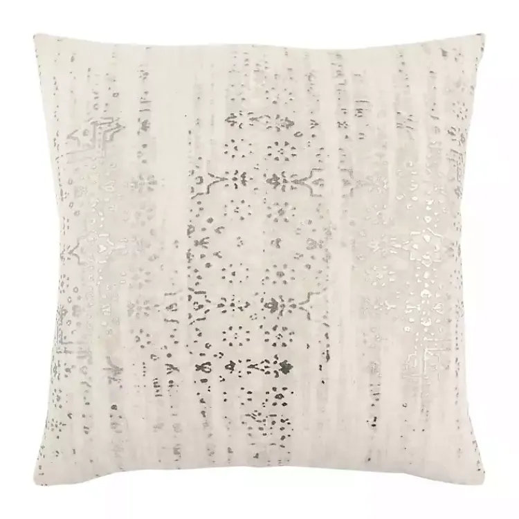 Pillows>Kirklands Home Stripe Cotton Pillow Silver