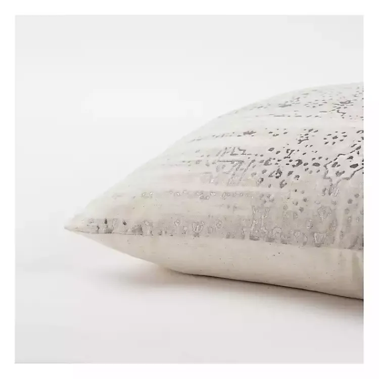 Pillows>Kirklands Home Stripe Cotton Pillow Silver