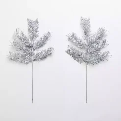 Christmas Tree Decorations>Kirklands Home Tinsel Picks, Set of 2 Silver