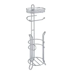 Kirklands Home Toilet Paper Storage Stand with Basket Silver Sale