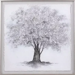 Kirklands Home Silver Tree Rice Paper Framed Art Print Best